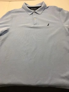 Nautica Men's Short Sleeve Polo Shirt - Light Blue - Size XL - STAINS - Picture 1 of 12