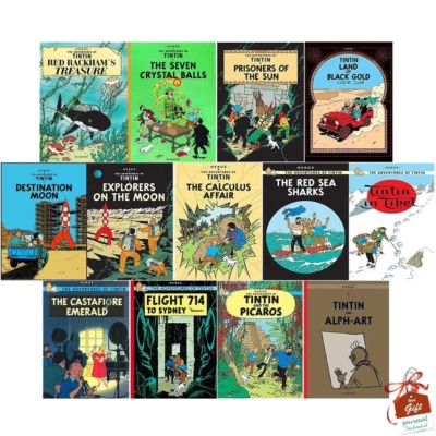 Adventures of Tintin Series (3-5) Collection Red Rackham's Treasure 13 Books Set - Image 1 of 4