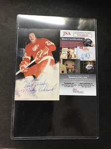 Mickey Redmond Detroit Red Wings Signed 3x5 Photo Card JSA CERTIFIED AUTOGRAPH - Picture 1 of 6