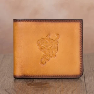 Genuine Leather Slim Bifold Wallet Men Women Card Holder Small Thin Wallet Purse - Picture 1 of 13
