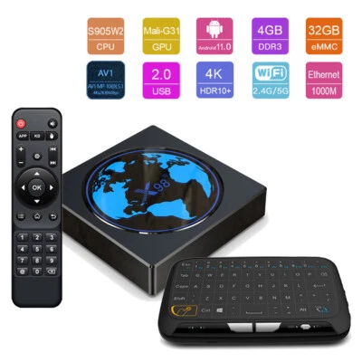X98 Mini 4GB/32GB Bluetooth 4K HDR Amlogic Android 11 Dual WiFi 5G+1000M TV Box - Image 1 of 4