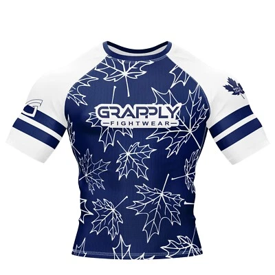 BJJ Maple Leafs RashGuard Jiujitsu BJJ Canada Rashguard Maple Jiujitsu Rashguard - Image 1 of 4