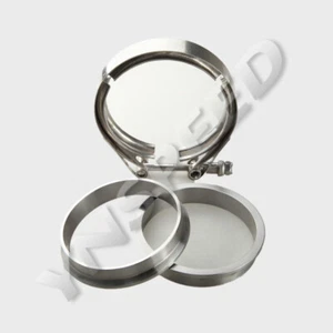 Kit de abrazadera de banda en V SS304 de 3,5 pulgadas y bridas de acero suave para tubo de escape turbo - Imagen 1 de 10