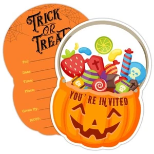 15 PCS Pumpkin Shaped Invitations Thanksgiving Birthday Baby Shower - Picture 1 of 6