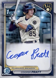 2024 Topps Bowman Auto Chrome Prospect Signature COOPER PRATT Digital - Picture 1 of 1