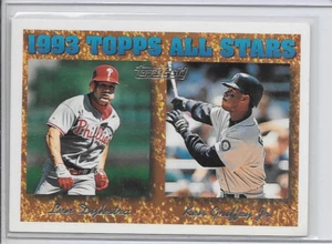1994 Ken Griffey Jr. & Len Dykstra Topps Gold Baseball Card Mariners & Phillies - Imagen 1 de 2