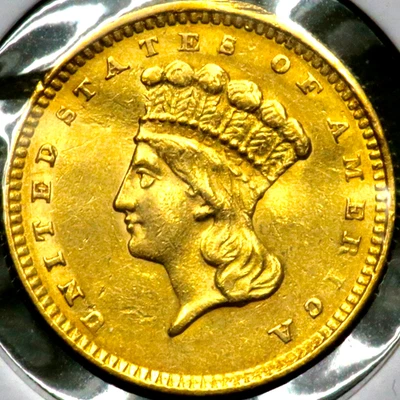 Un dólar princesa india oro 5 $1 1856 inclinado R1543 Foto 1 de 2
