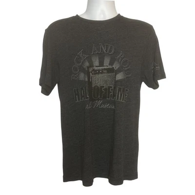 Camiseta gris envejecida del Salón de la Fama del Rock and Roll talla mediana música informal Foto 1 de 4