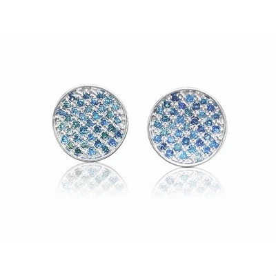 Aretes circulares de diamantes azules naturales Foto 1 de 4
