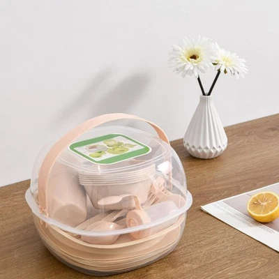 48Pcs Camping Dinnerware Sets Cutlery Utensils Plates Lightweight Bowls - image 1 of 4