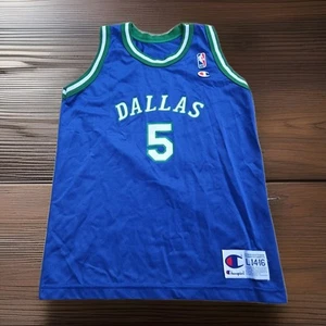 Vintage 90er Champion NBA Dallas Mavericks Jason Kidd #5 Jugend Trikot Gr. L 14-16 - Bild 1 von 18