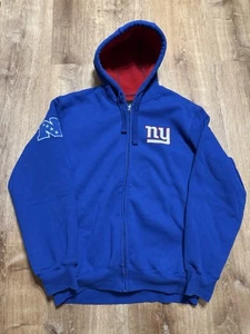 G-III NFL NY Giants Hoodie Sweatshirt Men XL Blue Heavyweight Fleece Sewn Logo - Picture 1 of 8
