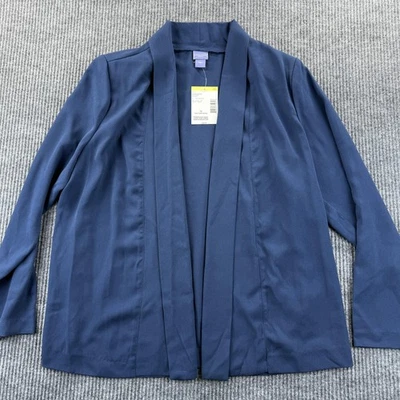 Куртка женская Laura Scott 1X темно-синяя мягкая одевающаяся открытая спереди Sears Plus - Изображение 1 из 4