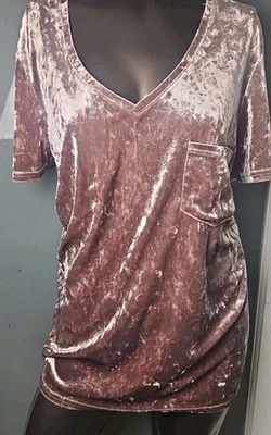 Spring + Mercer Velour Tunic Top XXL Rose Smoke Pink Plush Legging Tee Shirt - Image 1 of 4