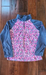 Columbia Girls Fleece 1/4 Zip Pullover Size Large Glacial Blue Pink 14 - Picture 1 of 5