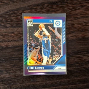 2024-25 Panini Optic PAUL GEORGE Purple Holo #110 Philadelphia 76ers - Picture 1 of 2