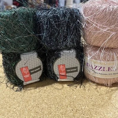 Metallic Eyelash Yarn Mix: Muench New Marabu & Dazzle Flash, 6 Skeins - Image 1 of 4