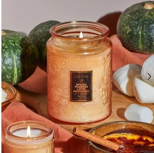 Anthropologie Voluspa Japonica Especiado Calabaza Latte Vidrio Tarro Vela 18 OZ Nuevo - Imagen 1 de 4