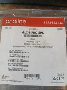 (25).. Proline Cisco 1000 Base-TX GLC-T-PRO Copper 100M RJ-45 - Picture 1 of 2