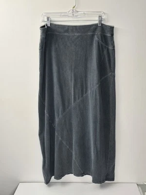 Falda Maxi Lagenlook Gris Lavado Suave Surroundings Talla Grande Mezcla de Lino Foto 1 de 4