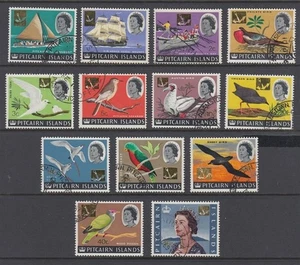 PITCAIRN IS 1967 QEII DEFIN BIRDS/SHIPS OVPT DECIMAL SET x13 USED (ID235/D65832) - Picture 1 of 1