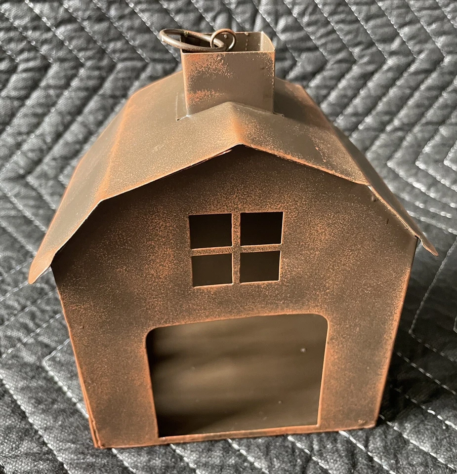 Suporte de vela estilo casa pássaro cobre painel janela lanterna pendurada vela Yankee - Imagem 1 de 4