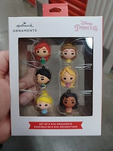 W Hallmark Disney Mini Set Of 6 Princess Ornaments - Picture 1 of 1