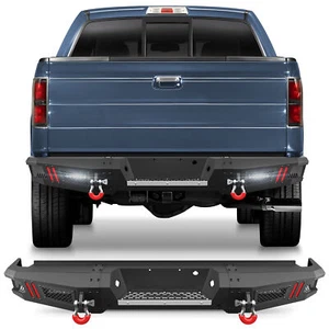 Rear Bumper Fits 2009-2014 Ford F150 w/ LED Lights & D-rings (Exclude Raptor) - Picture 1 of 9