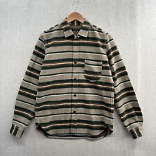 Commes des Garcons Flannel Shirt Mens Medium Green Striped Long Sleeve Wool