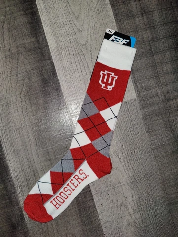 Indiana Hoosiers Argyle Lineup Dress NCAA Team Socks Large Cover