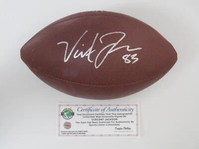 Полноразмерные футбольные пираты Wilson с автографом Винсента Джексона! + сертификат подлинности! - Изображение 1 из 2