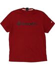 Champion Mens Graphic T Shirt Top Large Red Cotton Ax07