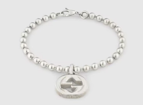 Bracciale Gucci in argento sterling G ad incastro