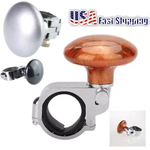 Universal Car Steering Wheel Handle Aid Truck Booster Ball Spinner Knob Brown - Picture 1 of 13
