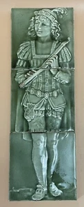 Antique Trent Tile Company Fireplace Tiles - Trenton New Jersey - Man & Piccolo - Picture 1 of 17