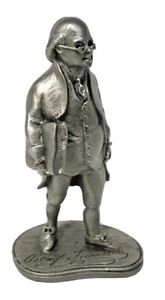 SEBASTIAN MINIATURE PF-012A Benjamin Franklin HUDSON PEWTER 3969 - Picture 1 of 3