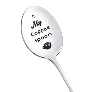 Coffee Gift Spoons for Women Men Funny My Coffee Spoon for Dad Wife Cofee Lovers - Picture 1 of 6