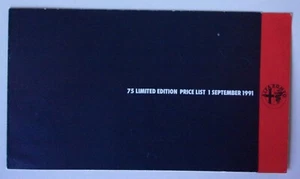 ALFA ROMEO 75 Limited Edition orig 1991 UK Mkt Price List Brochure - Picture 1 of 2