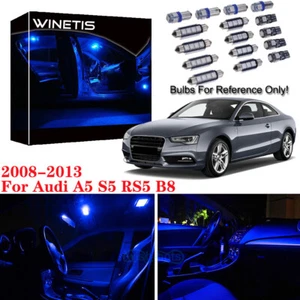 14Pcs Blue Interior LED Lamp Package Light Kit For 2008-2013 Audi A5 S5 RS5 B8 M - Picture 1 of 12