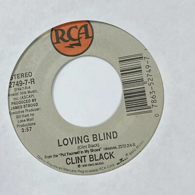 Clint Black - Loving Blind / Muddy Water - RCA 45 RPM Record - VG - Imagem 1 de 2