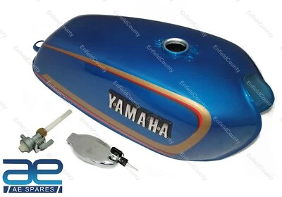 Tanque de gasolina azul con tapa y grifo EC para Yamaha Rx100 Rx 100 Rx125 Foto 1 de 4