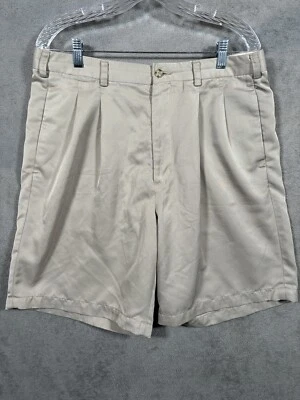 Grand Slam Shorts Mens 36 Beige Tan Pleated Performance Active Inseam 8“ Casual - Image 1 of 4