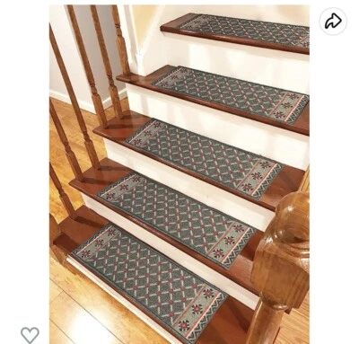 ¡Nuevo! (7) Alfombras con peldaños de madera, antideslizantes 8,5"x26" de Gloria Grey Foto 1 de 3