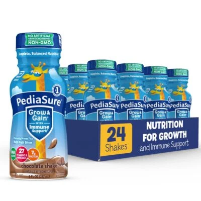 PediaSure Grow Gain Kids Nutritional Shake Immune Support Weight Gain 24 Pack - Imagem 1 de 4