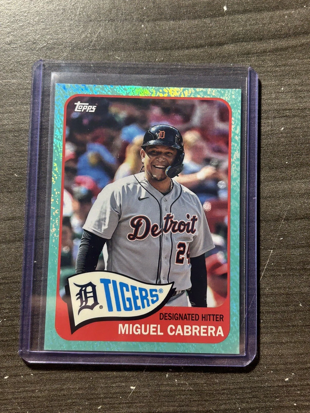 2023 Topps Archives Miguel Cabrera Aqua Sparkle Refractor # /75 Tigers B1