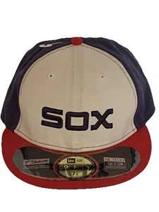 NUEVO CON ETIQUETAS Chicago White Sox New Era Gorra Ajustada Oficial Onfield MLB 7 1/8 80s 5950 - Imagen 1 de 8