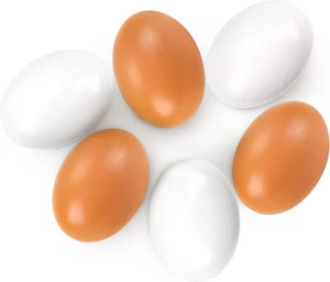 6Pcs Wooden Fake Nest Eggs Easter Eggs for Crafts Home Decor Pating Get Hens - Picture 1 of 12
