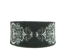 1,29 €//m 10m Borte Gewebt//Webband Mittelalter 33mm Breit Schwarz//Silber