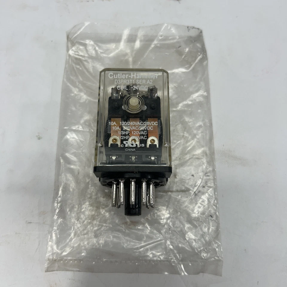 Cutler Hammer D3PR3T1 /A2 Relay Coil W/ Test Button - Image 1 of 1