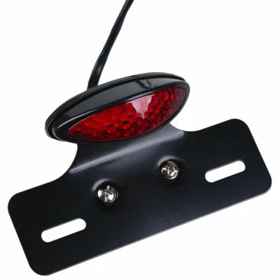 Soporte de matrícula de luz trasera LED de freno para motocicleta rojo Len Foto 1 de 4
